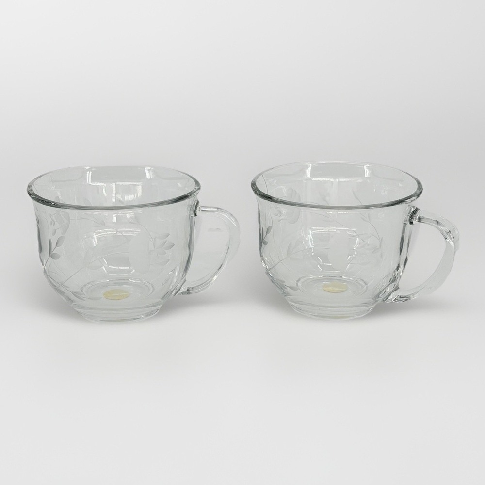 Princess House Heritage 580 Crystal Cappuccino Mugs Set of 2 w/ Box